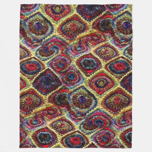 Crochet Blanket bywhacky Fleece Deken (Voorkant)