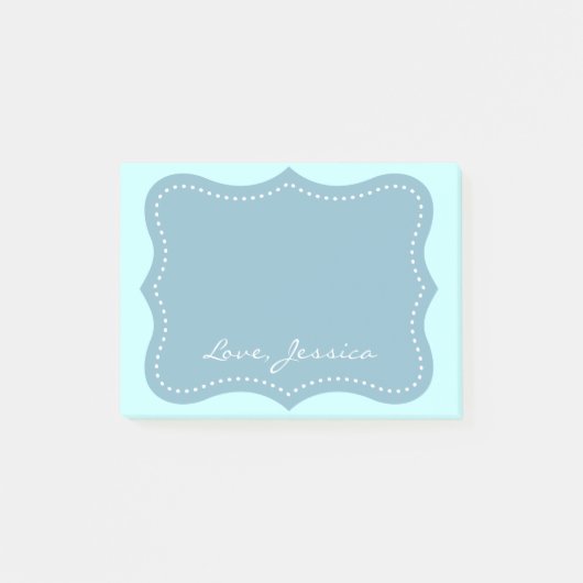 Crochet bleu turquoise personnalisé Notes Post-it® (Devant)