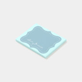 Crochet bleu turquoise personnalisé Notes Post-it® (Incliné)