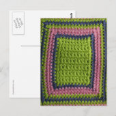 Crochet Blue, Green, Roze Briefkaart (Voorkant / Achterkant)