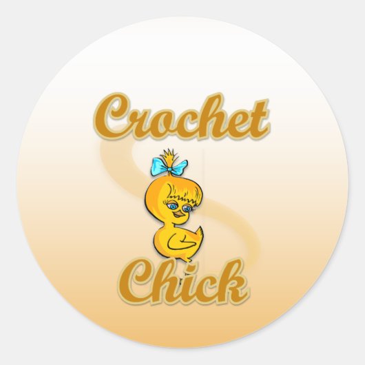 Crochet Chick Ronde Sticker (Voorkant)