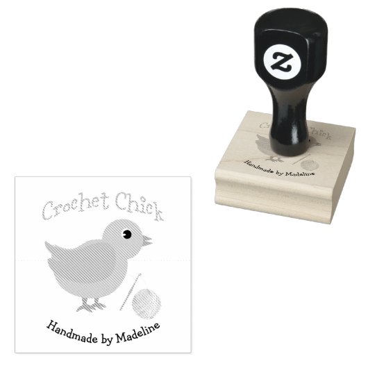 Crochet Chick Rubberstempel (Gestempeld)