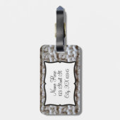 Crochet Cotton Yarn Texture - Ecru Bagagelabel (Achterkant verticaal)