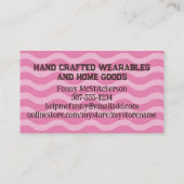 crochet couture artisanat brun rose carte de visit (Dos)