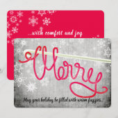 Crochet crochets fil loopy Joyeux carte de Noël (Devant / Derrière)