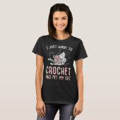 Crochet en Cat Crafting Kitten en Yarn Lover T-shirt (Voorkant volledig)