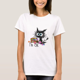 Crochet en Knitt me OK Funny Cat Crochet Knit T-shirt