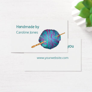 Crochet et fil Fabriqué à la main sur cartes blanc