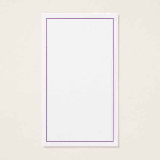 Crochet et fils Carte de visite violet fait main (Dos)