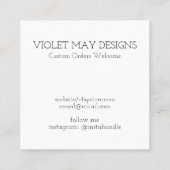 Crochet Hook en Yarn Heart Handmade with Love Vierkante Visitekaartje (Achterkant)