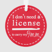 Crochet Hook License {Dark} Crafts Ornament (achterkant)