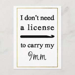 Crochet Hook-licentie Faux Gold Border Crafts Briefkaart