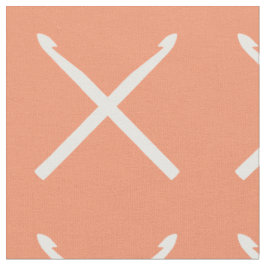 Crochet Hooks Crafts Cross Print White Stof