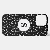 Crochet Hooks Crafts Monogram Dark iPhone Case Hoesje (Achterkant horizontaal)