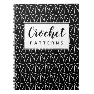 Crochet Hooks Yarn Crafts Pattern die Dark organis Notitieboek