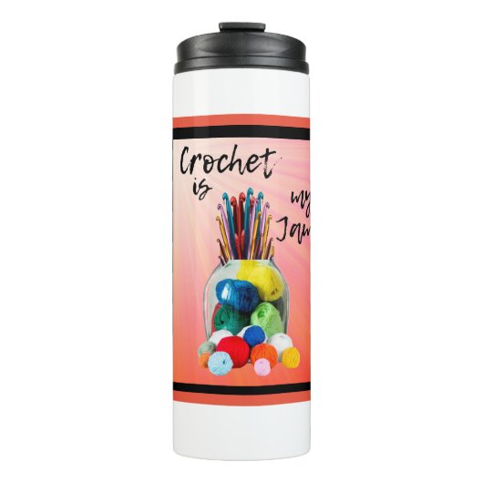 Crochet is mijn Jam Thermal Tumbler Thermosbeker (Voorkant)