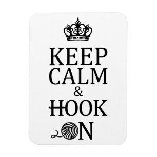 Crochet Keep Calm Hook on Crafts Magneet