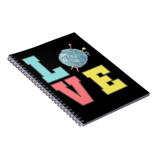 Crochet Love Hobby Crafting Yarn Knitter Notitieboek (Rechterzijde)