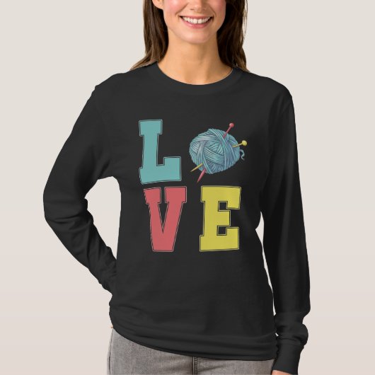 Crochet Love Hobby Crafting Yarn Knitter T-shirt (Voorkant)