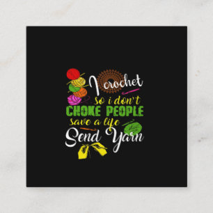 Crochet Lover I Love Crochetting Vierkante Visitekaartje