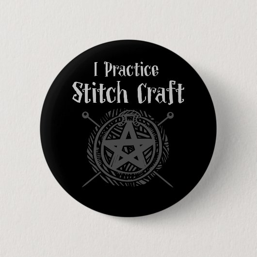 Crochet mama Witch Occult Crafting Yarn Lover Ronde Button 5,7 Cm (Voorkant)