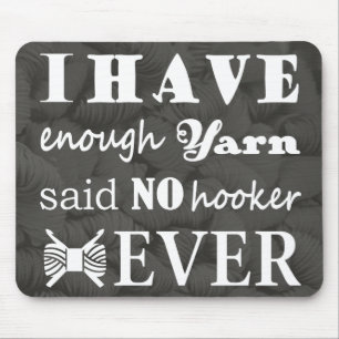 Crochet ・ Niet genoeg Yarn Hook-er Crafts Dark Muismat