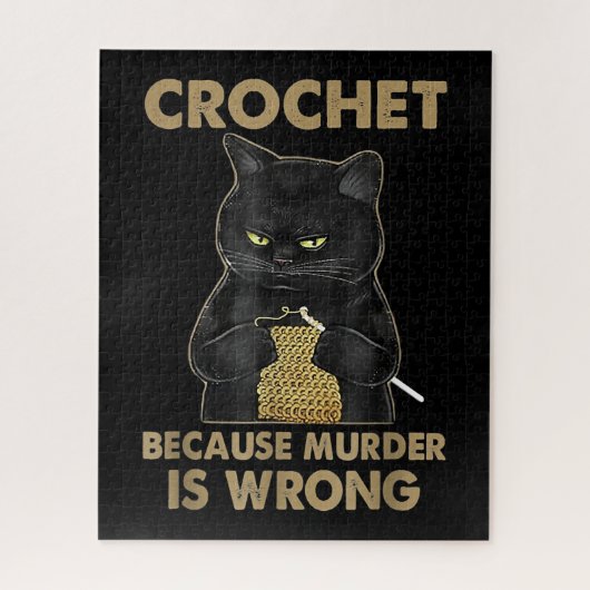 Crochet omdat Murder een verkeerde kroonkat is Legpuzzel (Verticaal)