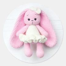 Crochet Pink Bunny Baby Art