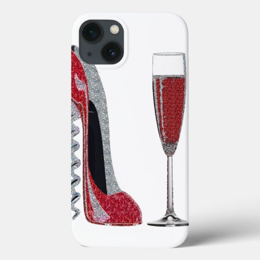 Crochet rouge Stiletto et coque ipad champagne (Verso)