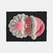 Crochet Santa Blowing Bubble Gum Christmas Girly K Fleece Deken (Voorkant (Horizontaal))