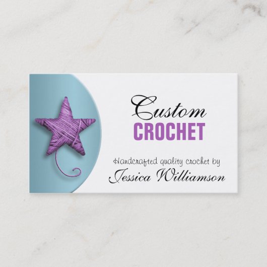 Crochet Star Shaped Yarn Paars Blue Visitekaartje (Voorkant)