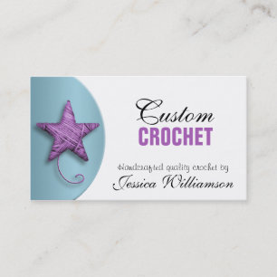 Crochet Star Shaped Yarn Paarse Blue Visitekaartje