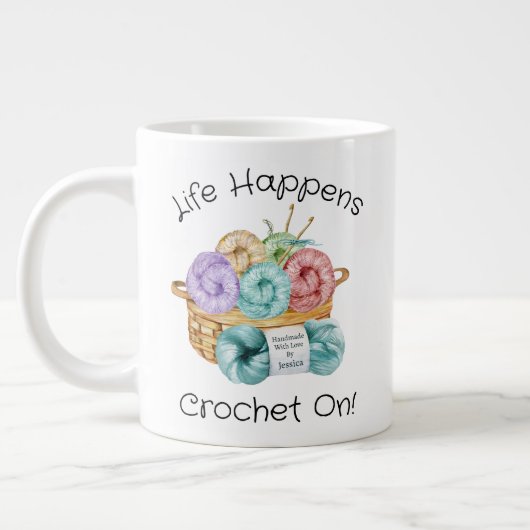 Crochet Sur Une Géante Tasse De Café Personnalisée (Gauche)