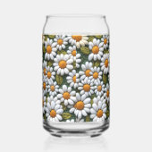 Crochet White Daisies Spring Wildflowers Blikvorm Glas (Rechts)