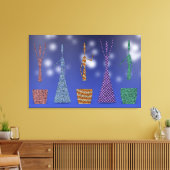 Crochet Women dancing Silloute pattern Canvas Afdruk (Insitu (Woonkamer))
