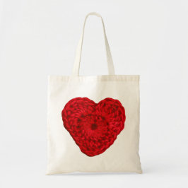 Crochet Yarn Heart Tote Bag