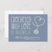Crochetée avec Love Carte de note artisanale (Devant / Derrière)