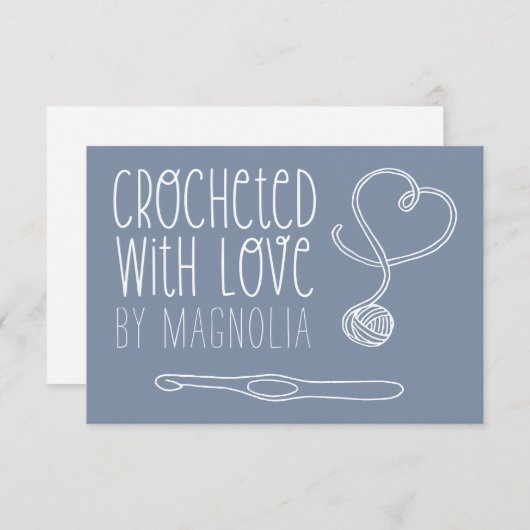 Crochetée avec Love Carte de note artisanale (Devant / Derrière)