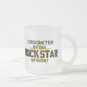 Crocheter-by-Day Rock Star-by-Night Matglas Koffiemok