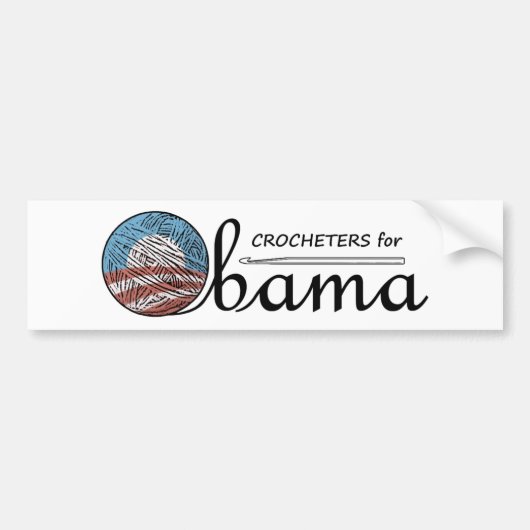 Crocheters voor Obama Bumpersticker #1 (Voorkant)