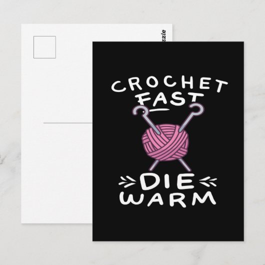 Crocheting Briefkaart (Voorkant / Achterkant)