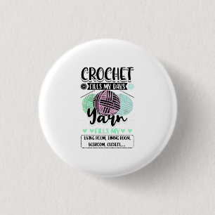 Crocheting - Crochet vult mijn dagen in Ronde Button 3,2 Cm