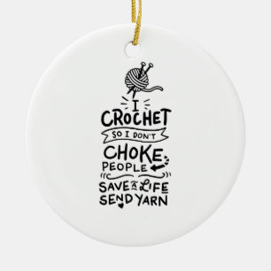 Crocheting Crocheter Gift Keramisch Ornament
