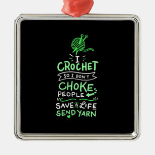 Crocheting Crocheter Gift Metalen Ornament