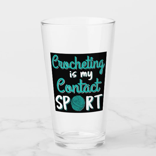 Crocheting is mijn contactsport glas (Voorkant)