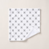 Crochets gris sur blanc (Gant de toilette)