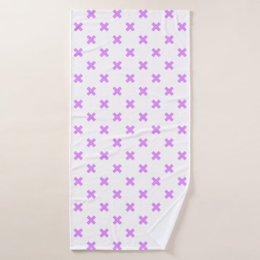 Crochets Lilac sur blanc (Serviette de bain)