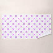 Crochets Lilac sur blanc (Serviette de bain)