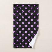Crochets Lilac sur noir (Serviette à main)
