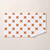 Crochets orange sur blanc (Serviette à main)
